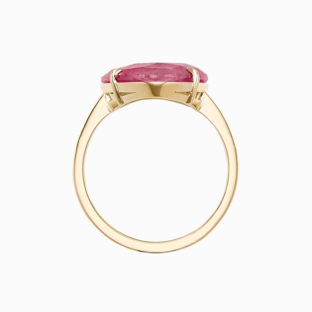 For Sale:  Ecksand 18k Rose Gold Pink Sapphire Cocktail Ring with Diamond Pavé 7