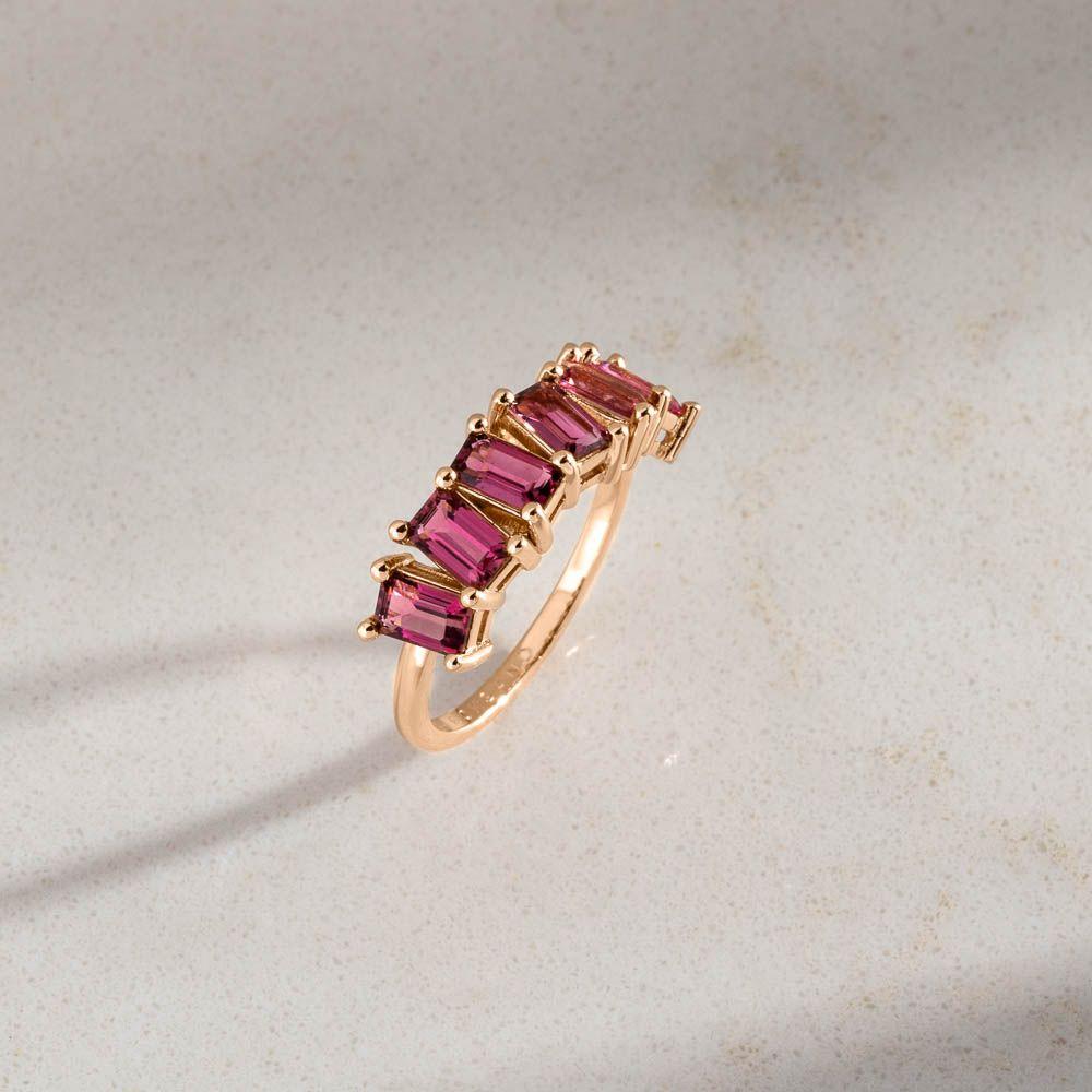 For Sale:  Ecksand 18k Rose Gold Pink Tourmaline Ring 5