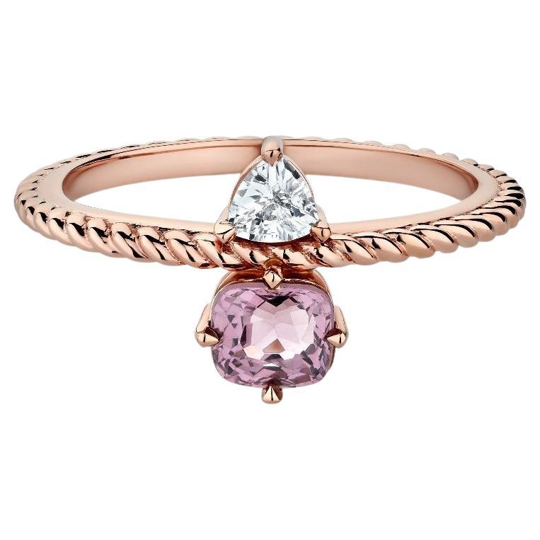 For Sale:  Ecksand 18k Rose Gold Sapphire And Spinel Ring