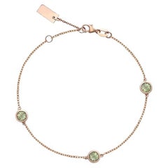 Ecksand 18k Rose Gold Three Green Sapphire Bracelet