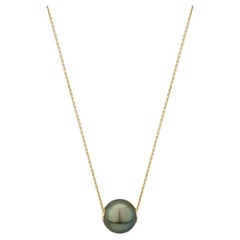 Ecksand 18k Yellow Gold Black Pearl Necklace