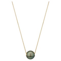 Ecksand 18k Yellow Gold Black Pearl Necklace