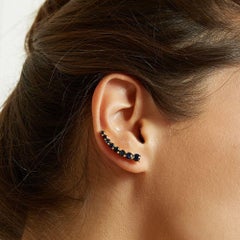 Ecksand 18k Yellow Gold Blue Sapphire Ear Crawler Earrings