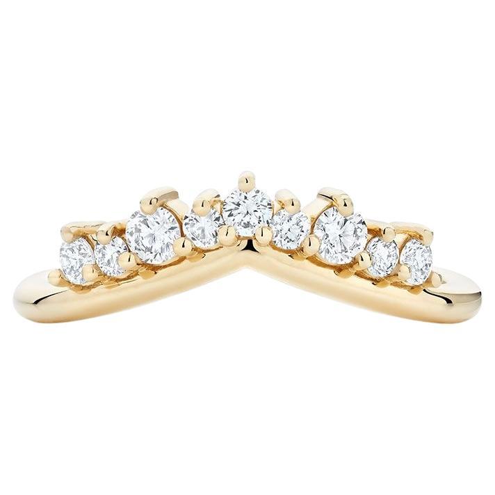 For Sale:  Ecksand 18k Yellow Gold Curved Interlocking Pavé Diamond Ring