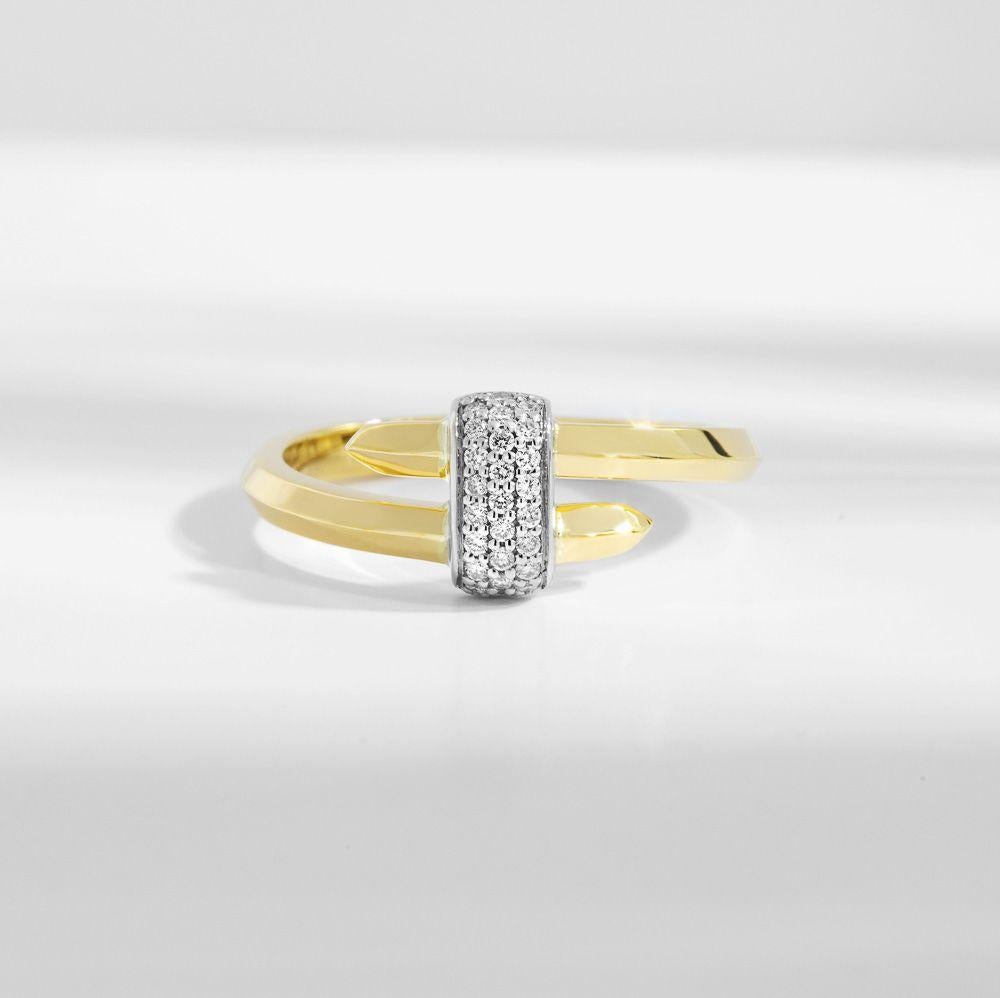 For Sale:  Ecksand 18k Yellow Gold Diamond Pave Wrap Ring 2