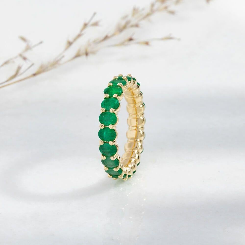 For Sale:  Ecksand 18k Yellow Gold Emerald Eternity Ring 5