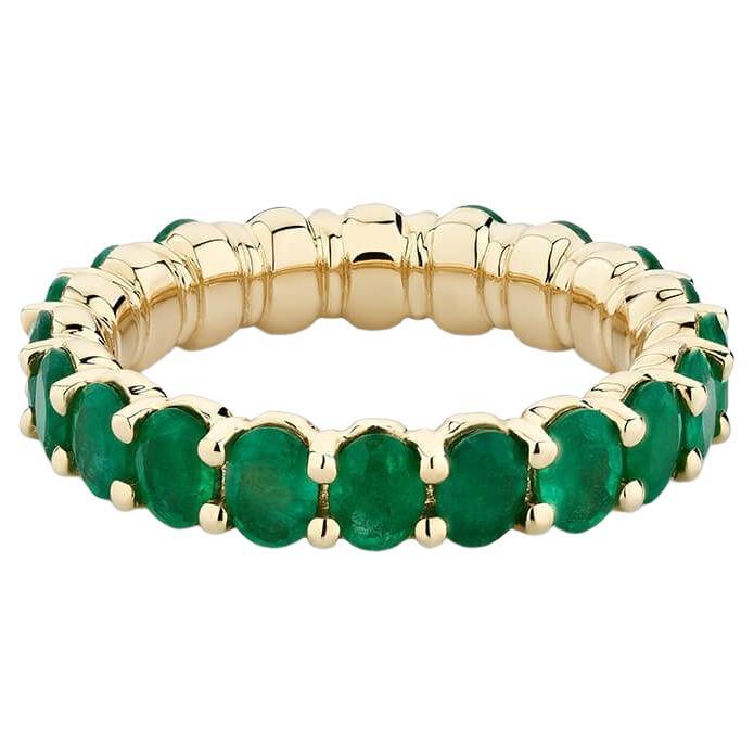 For Sale:  Ecksand 18k Yellow Gold Emerald Eternity Ring