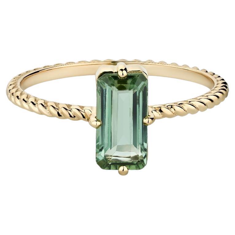 For Sale:  Ecksand 18k Yellow Gold Green Tourmaline Tresses Ring