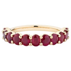 Ecksand 18k Yellow Gold Half Eternity Red Ruby Ring