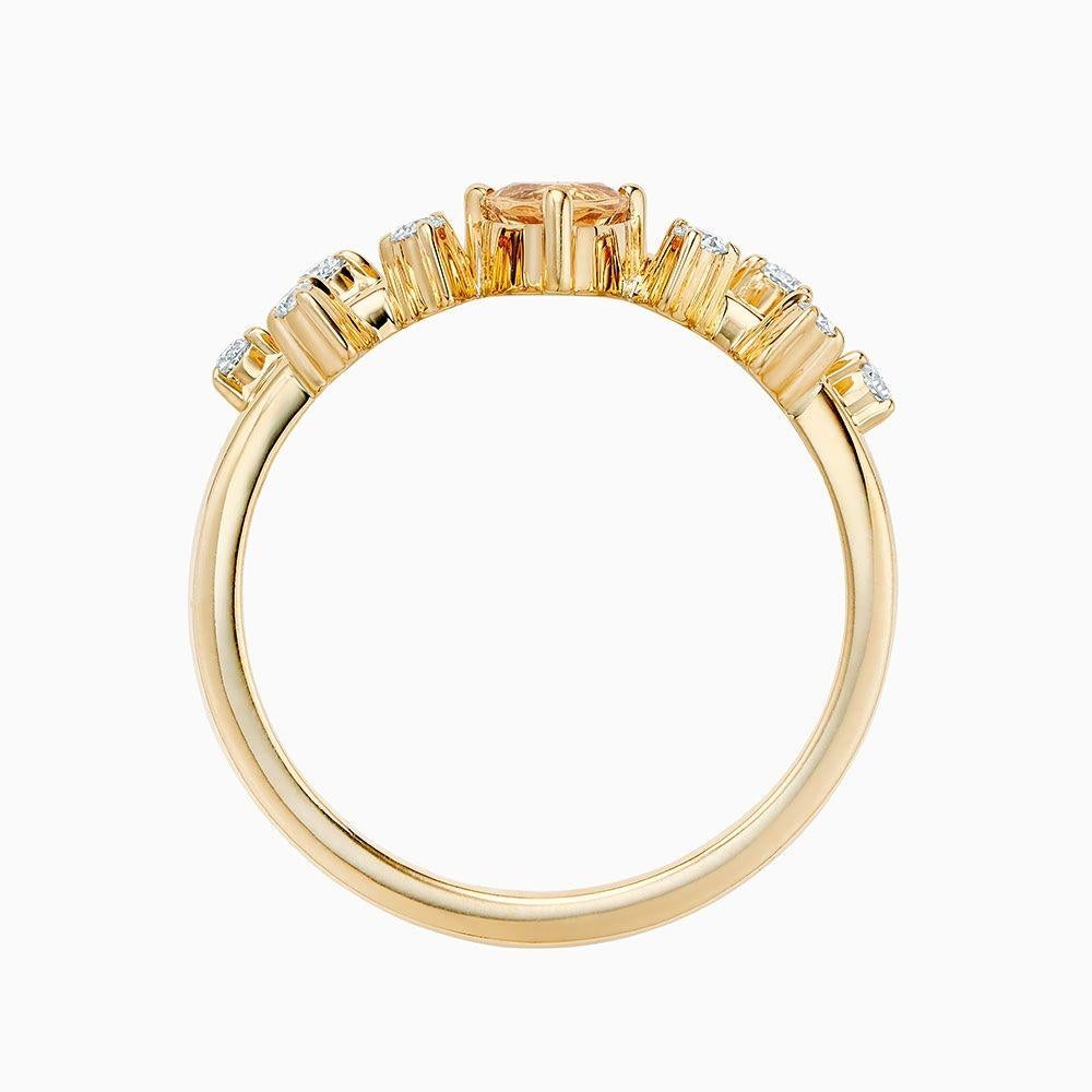 For Sale:  Ecksand 18k Yellow Gold Imperial Topaz Ring with Side Diamonds 6