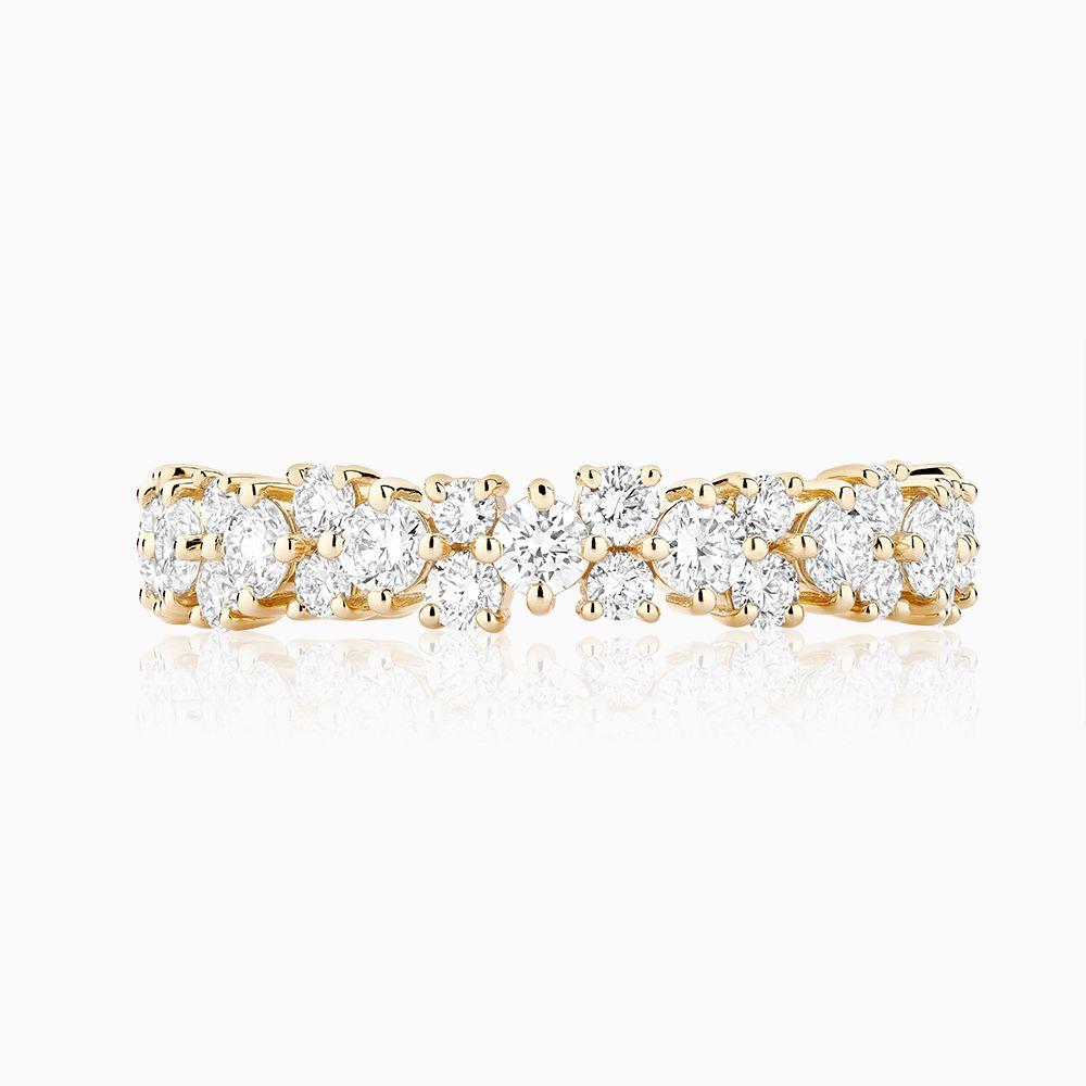 Im Angebot: Ecksand 18k Gelbgold Ewigkeitsring mit ineinandergreifenden Diamanten () 4