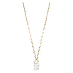 Ecksand 18k Yellow Gold Marquise Cut Diamond Solitaire Necklace