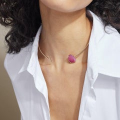 Ecksand 18k Yellow Gold Pink Sapphire and Diamond Choker Necklace