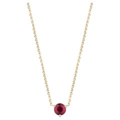 Ecksand 18k Yellow Gold Round Cut Ruby Necklace