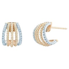 Ecksand 18k Yellow Gold Small Two-Tone Twisted Hoop Earrings