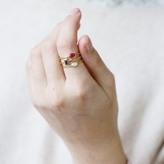 Ecksand 18k Yellow Gold Stackable Ruby Ring