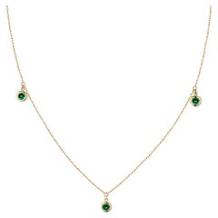 Ecksand 18k Yellow Gold Three Emerald Choker Necklace