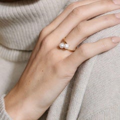 Ecksand 18k Yellow Gold Twin Pearl Ring