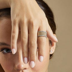 Ecksand 18k Yellow Gold Twisted Diamond Pavé Cuff Ring