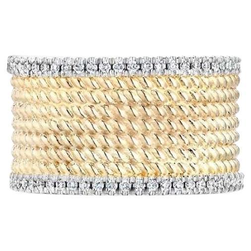 For Sale:  Ecksand 18k Yellow Gold Twisted Diamond Pavé Cuff Ring