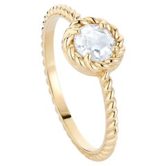 Ecksand 18k Yellow Gold Twisted Rose Cut Diamond Ring