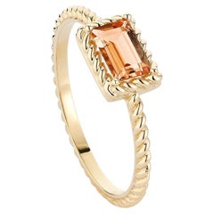 Ecksand 18k Yellow Gold Twisted Topaz Stackable Ring