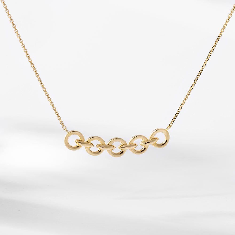 Modern Ecksand Nine Link 18k Yellow Gold Chain Necklace For Sale