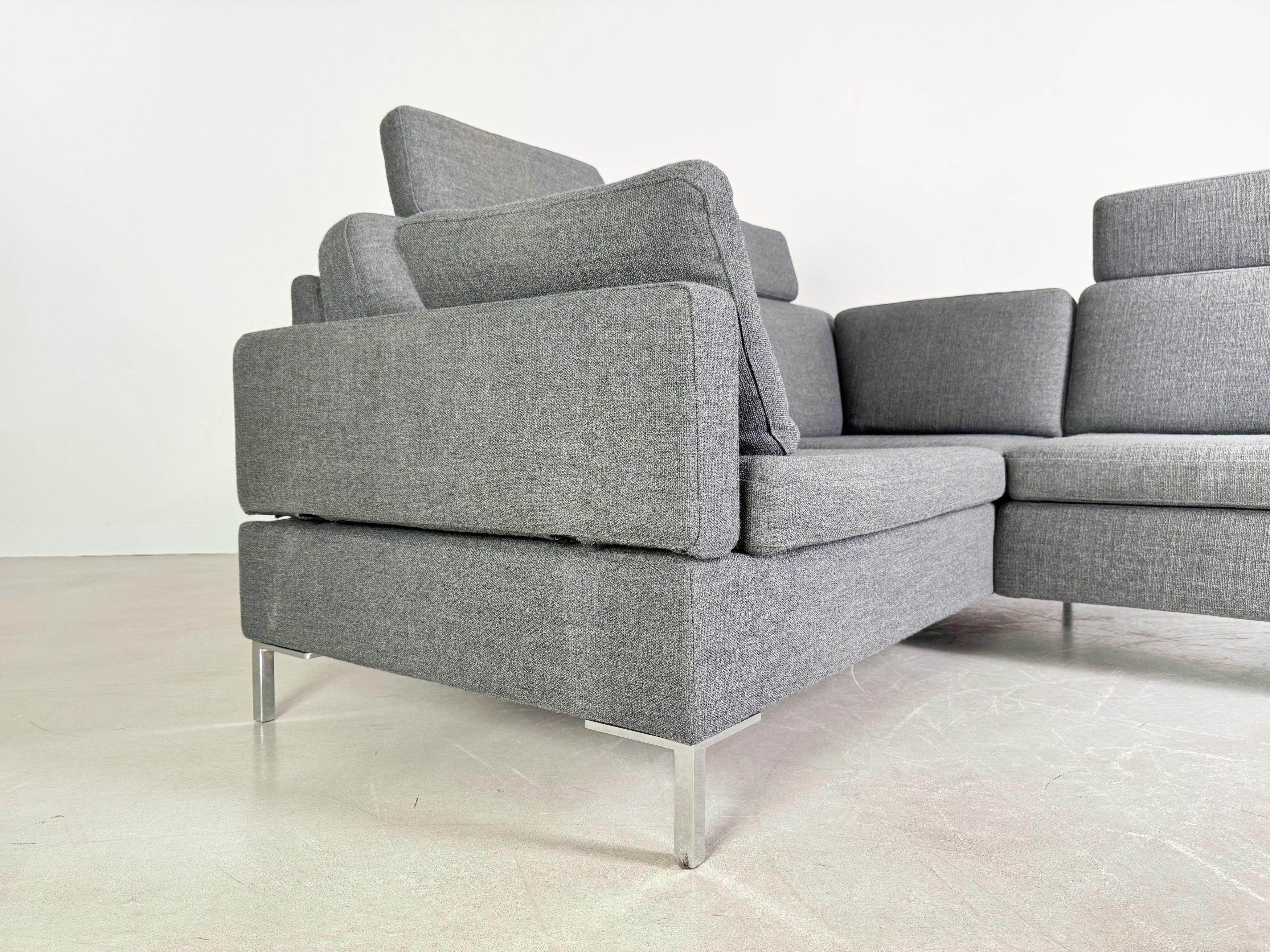 Ecksofa Brühl Alba Design Sofá Couch mit Recammiere grau en Bueno estado para la venta en Berlin, DE