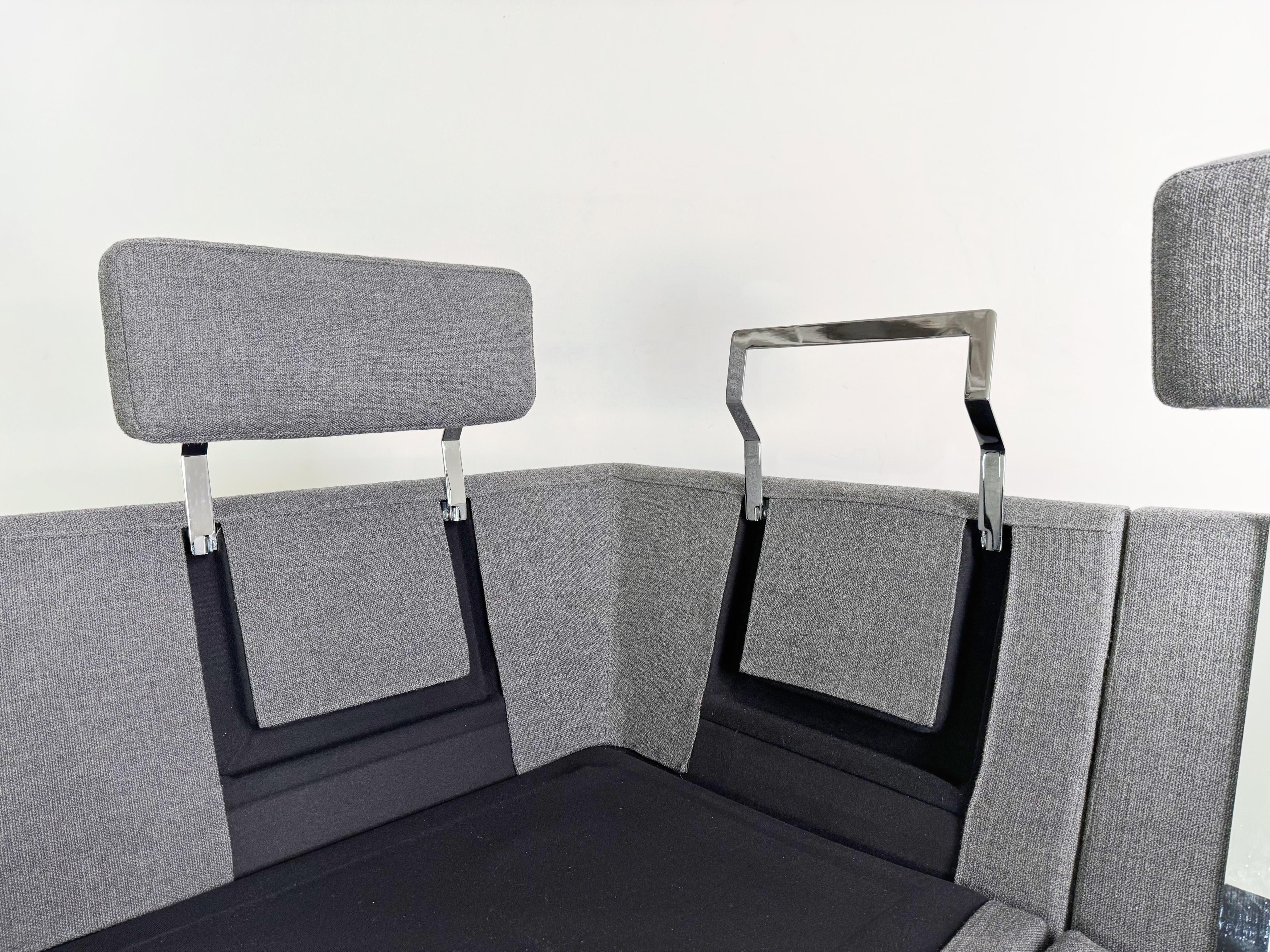 Ecksofa Brühl Alba Design Sofá Couch mit Recammiere grau en venta 1