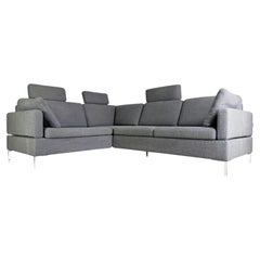 Ecksofa Brühl Alba Design Sofá Couch mit Recammiere grau