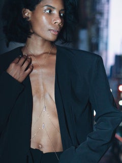 Éclat 14K Gold-Filled Body Chain with Faceted Crystal Accents