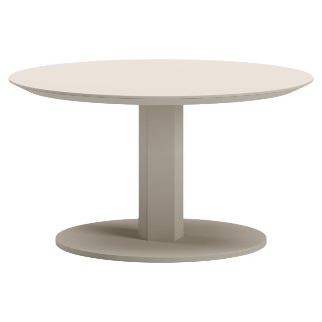 Éclat-Bisque Aluminum Frame And Sintered Stone Round Coffee Table by SNOC