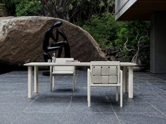 Éclat-Bisque Aluminum Frame And Sintered Stone Tabletop Dining Table by SNOC