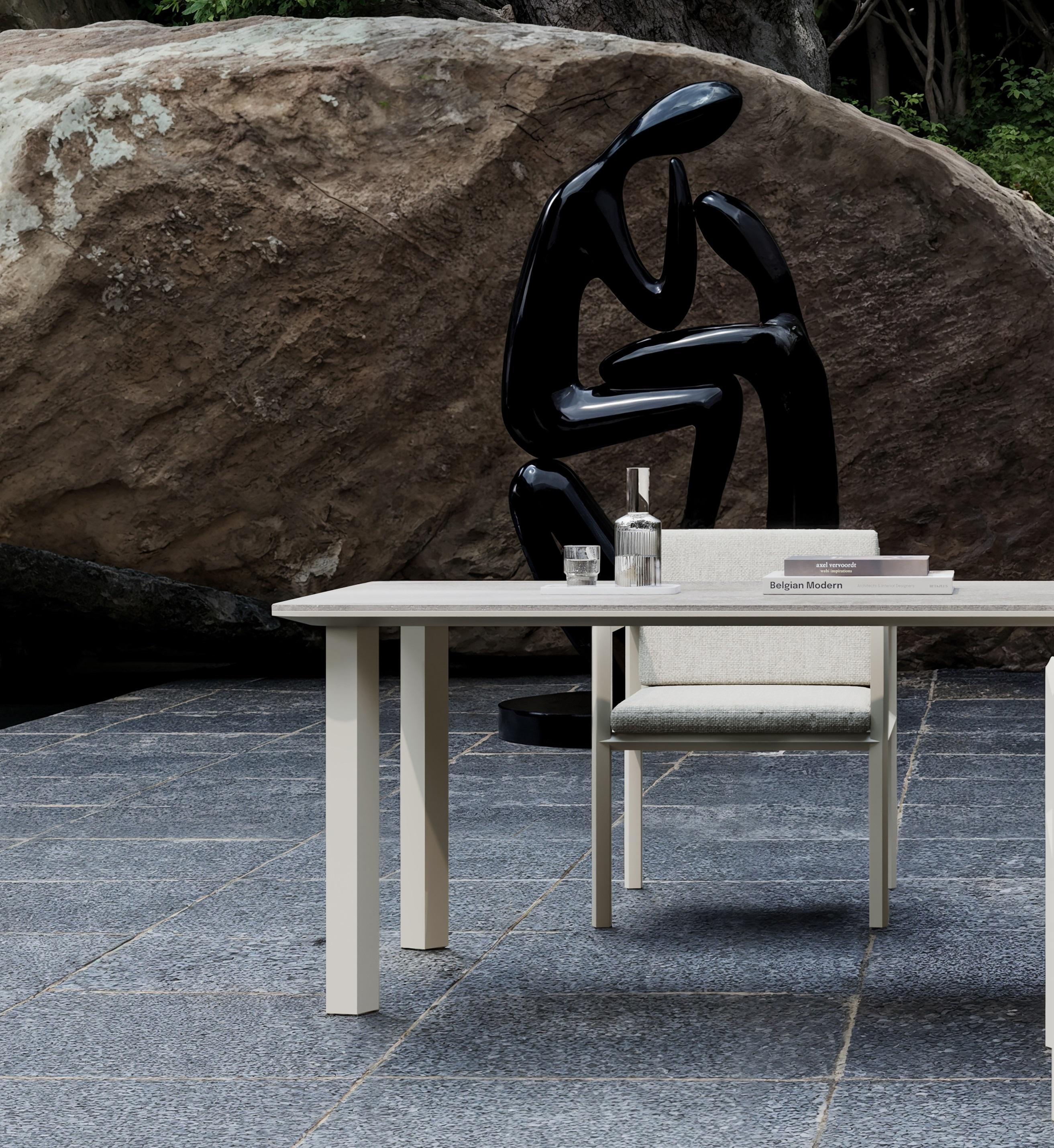 Other Éclat-Bisque Aluminum Frame And Sintered Stone Tabletop Dining Table by SNOC For Sale