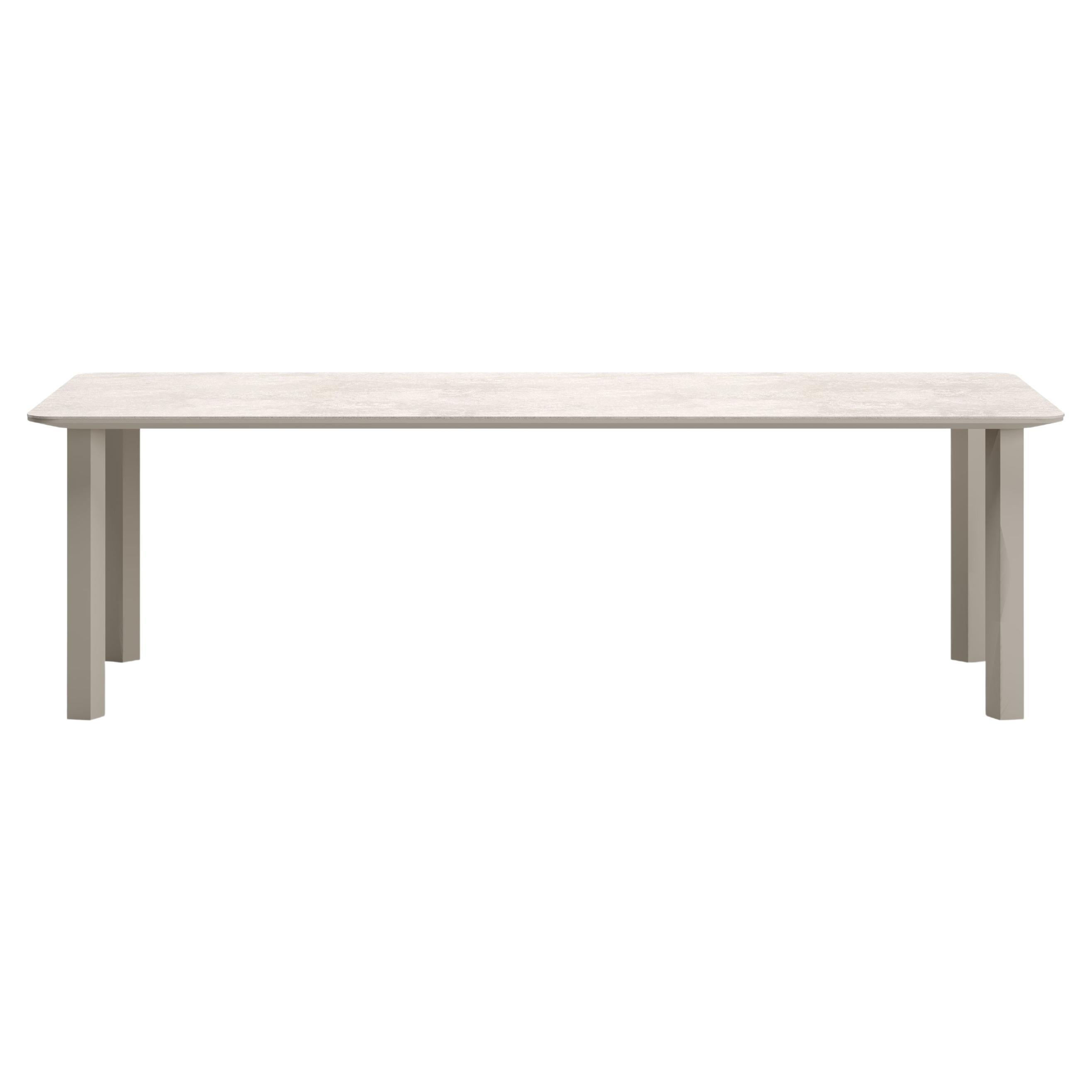 Éclat-Bisque Aluminum Frame And Sintered Stone Tabletop Dining Table by SNOC For Sale