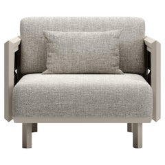 Éclat-Bisque Rope, Luminesce Fabric And Aluminum Frame Armchair by SNOC