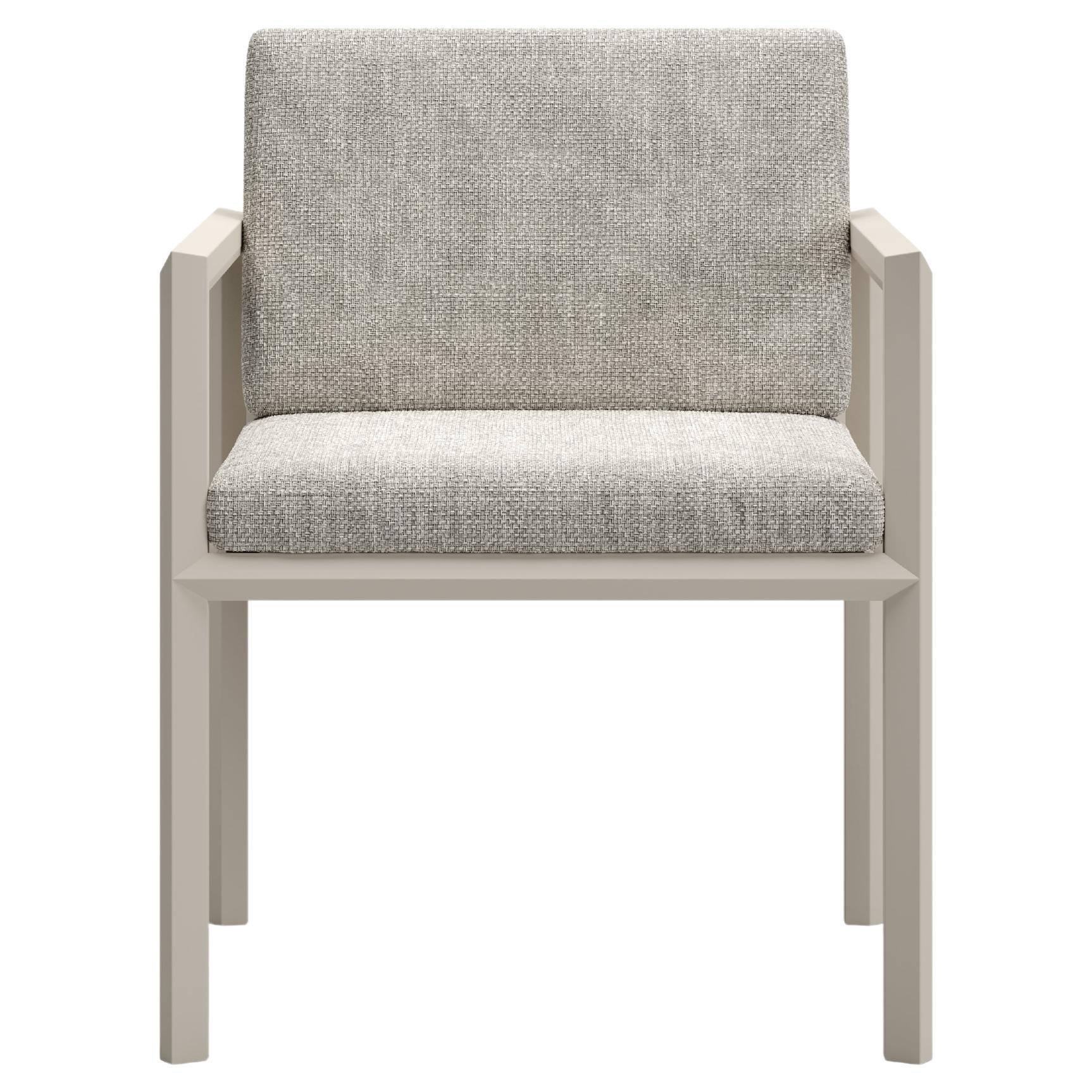 Éclat-Bisque Rope, Luminesce Fabric And Aluminum Frame Dining Chair by SNOC For Sale