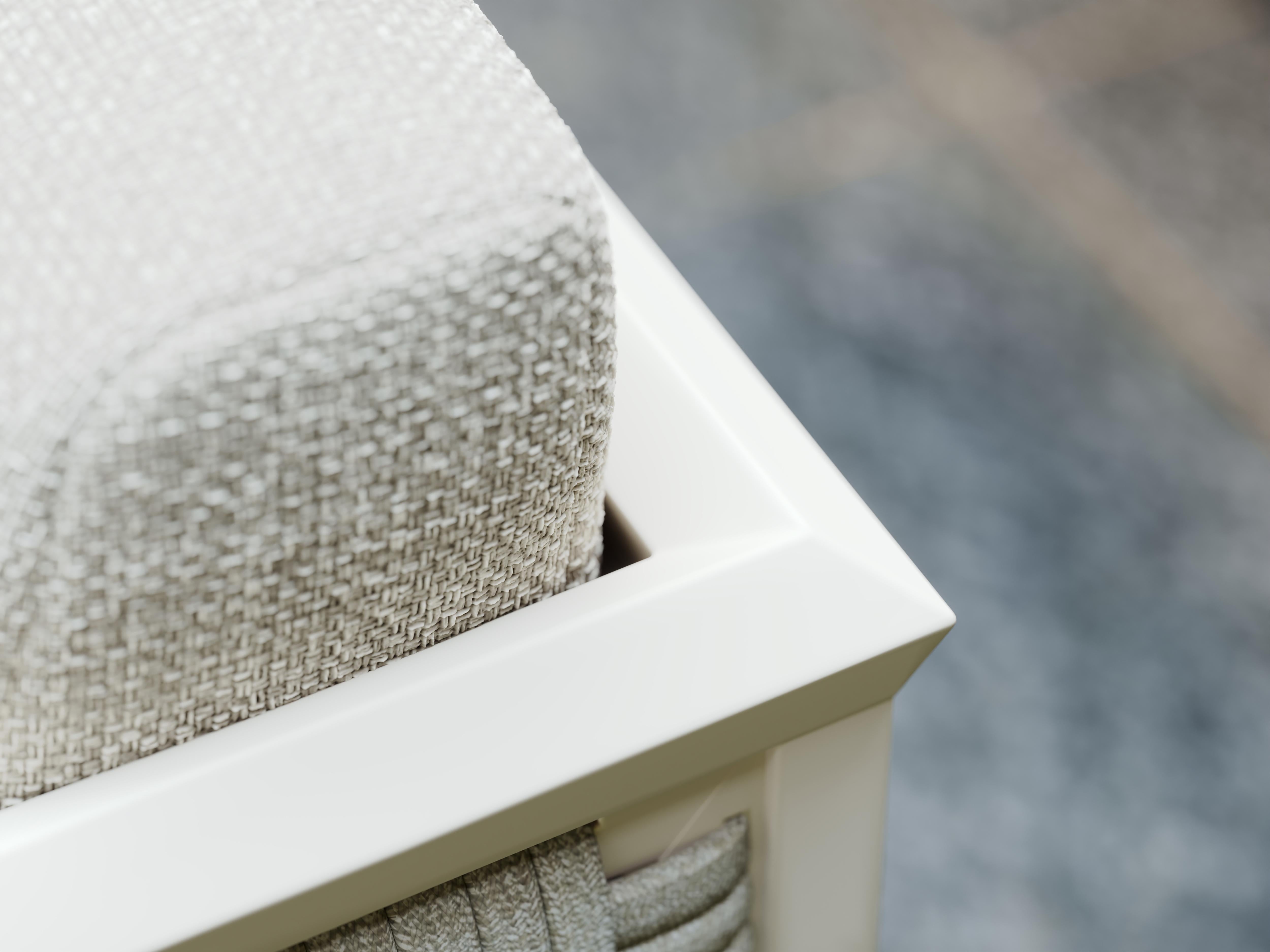 Postmoderno Divano a tre posti Éclat-Bisque in corda, tessuto Luminesce e alluminio di SNOC in vendita