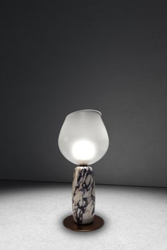 Eclat II Calacatta Viola Marble Limited Edition Table Lamp by Grzegorz Majka