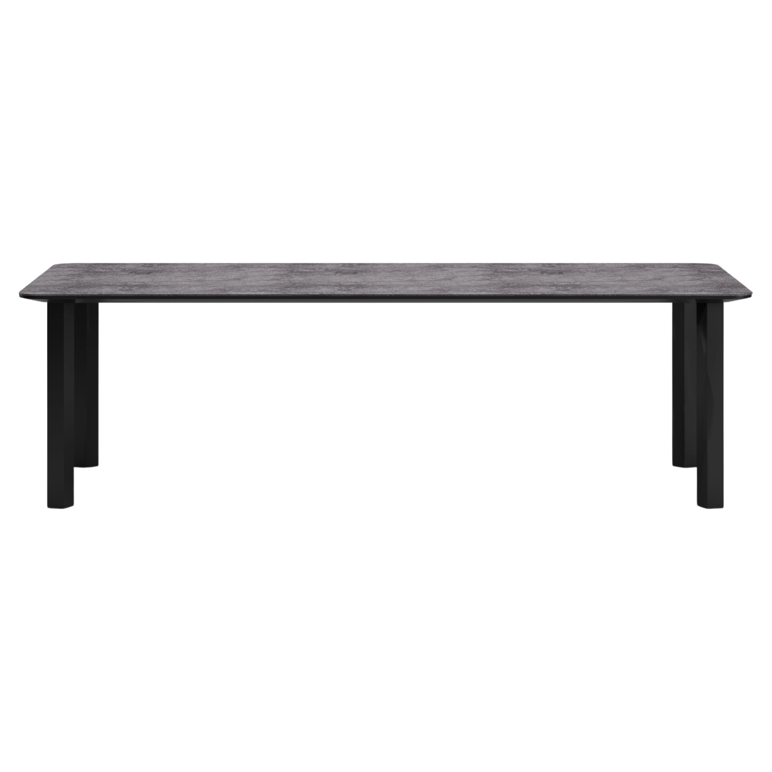 Éclat-Nightfall Aluminum Frame And Sintered Stone Tabletop Dining Table by SNOC