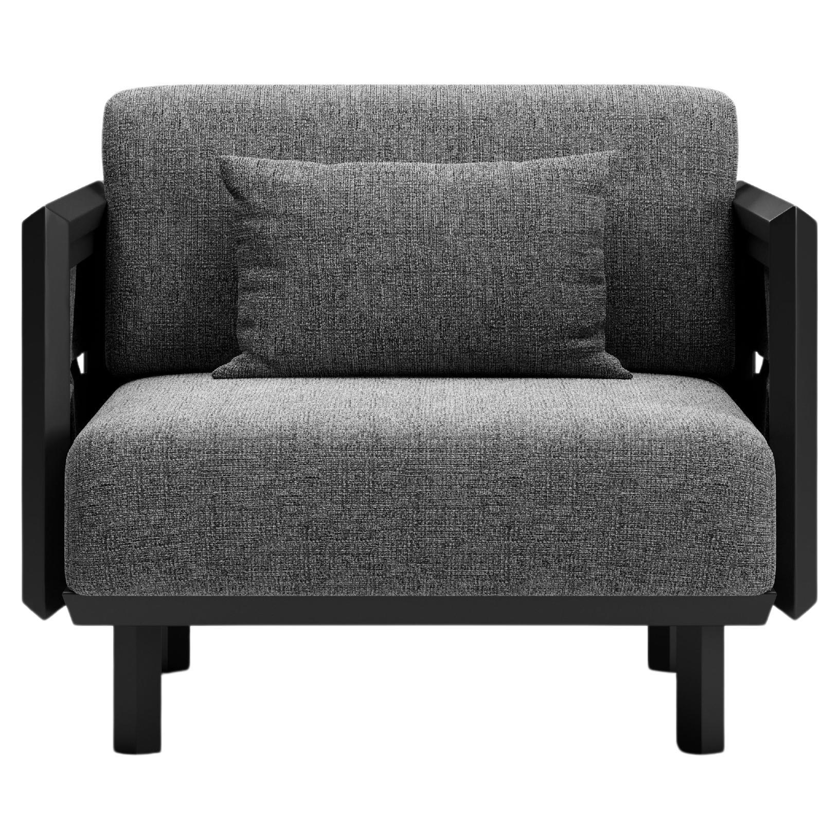 Éclat-Nightfall Rope, Luminesce Fabric And Aluminum Frame Armchair by SNOC