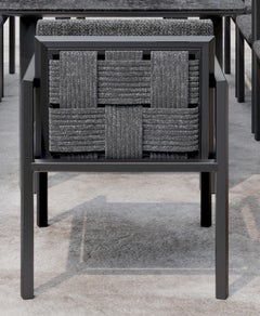 Sedia da pranzo Éclat-Nightfall Rope, tessuto Luminesce e struttura in alluminio di SNOC