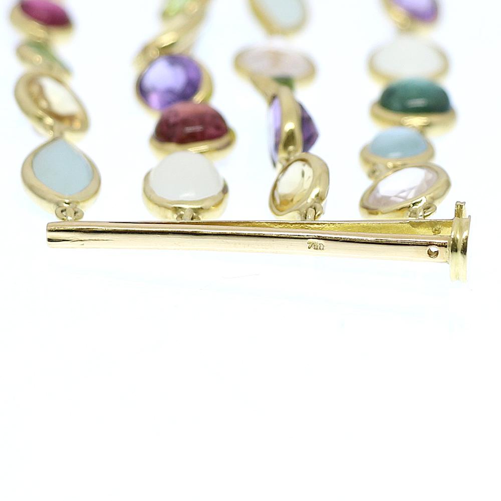 Eclat Yellow Gold Multicolored Stones Bracelet In Excellent Condition For Sale In Naples, FL