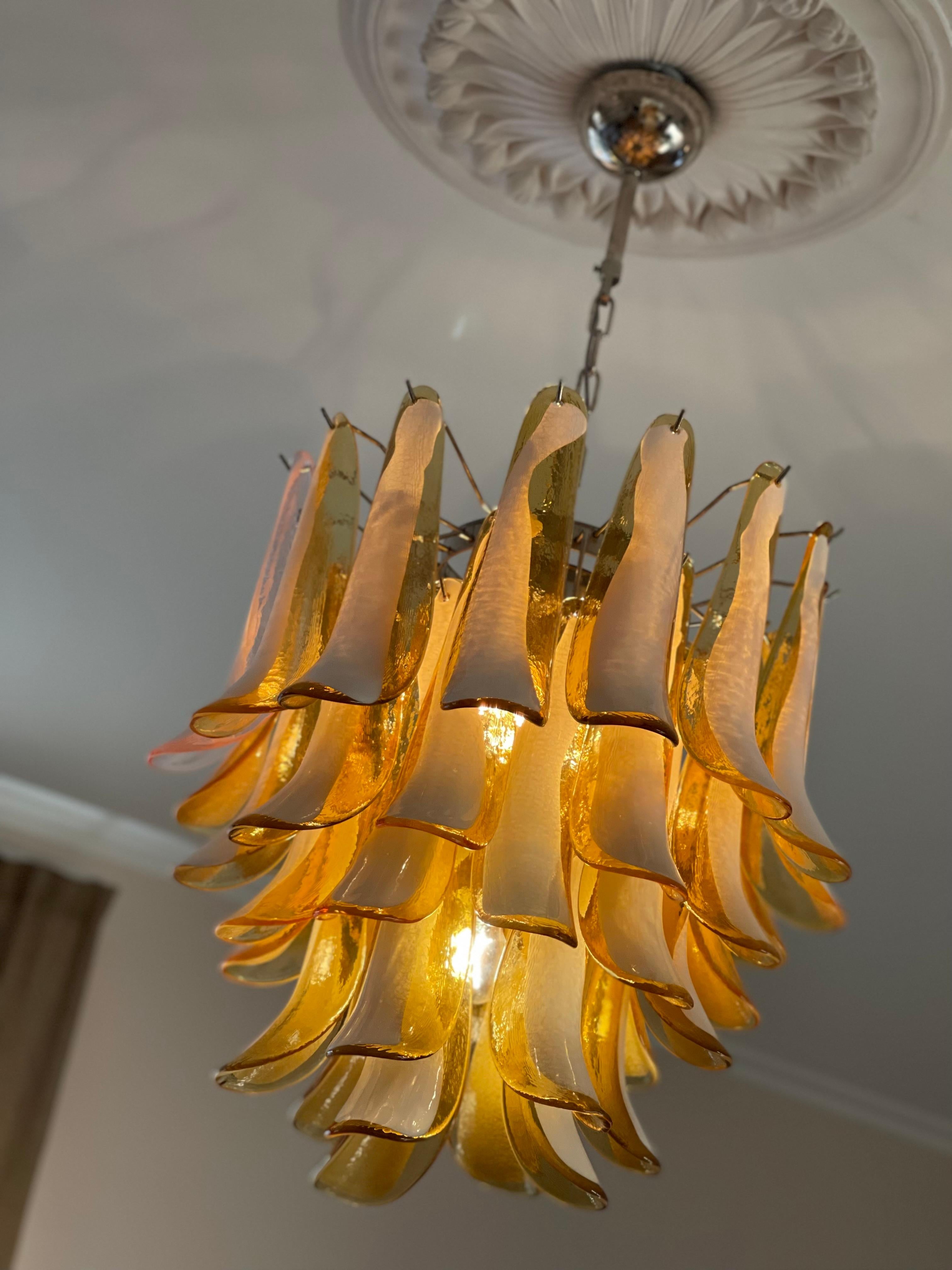 Lampadario eclettico di Murano color ambra in stile fenicottero in vendita 3