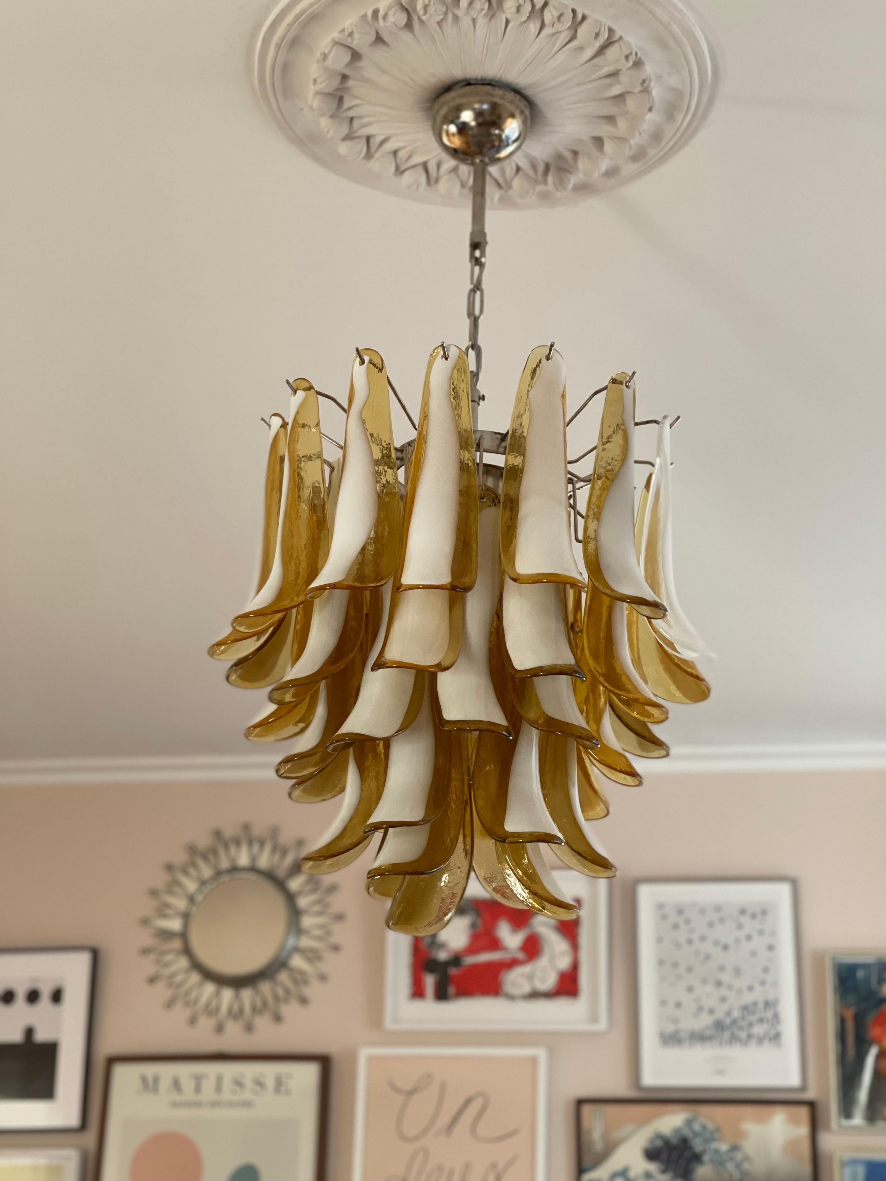 Lampadario eclettico di Murano color ambra in stile fenicottero in vendita 2