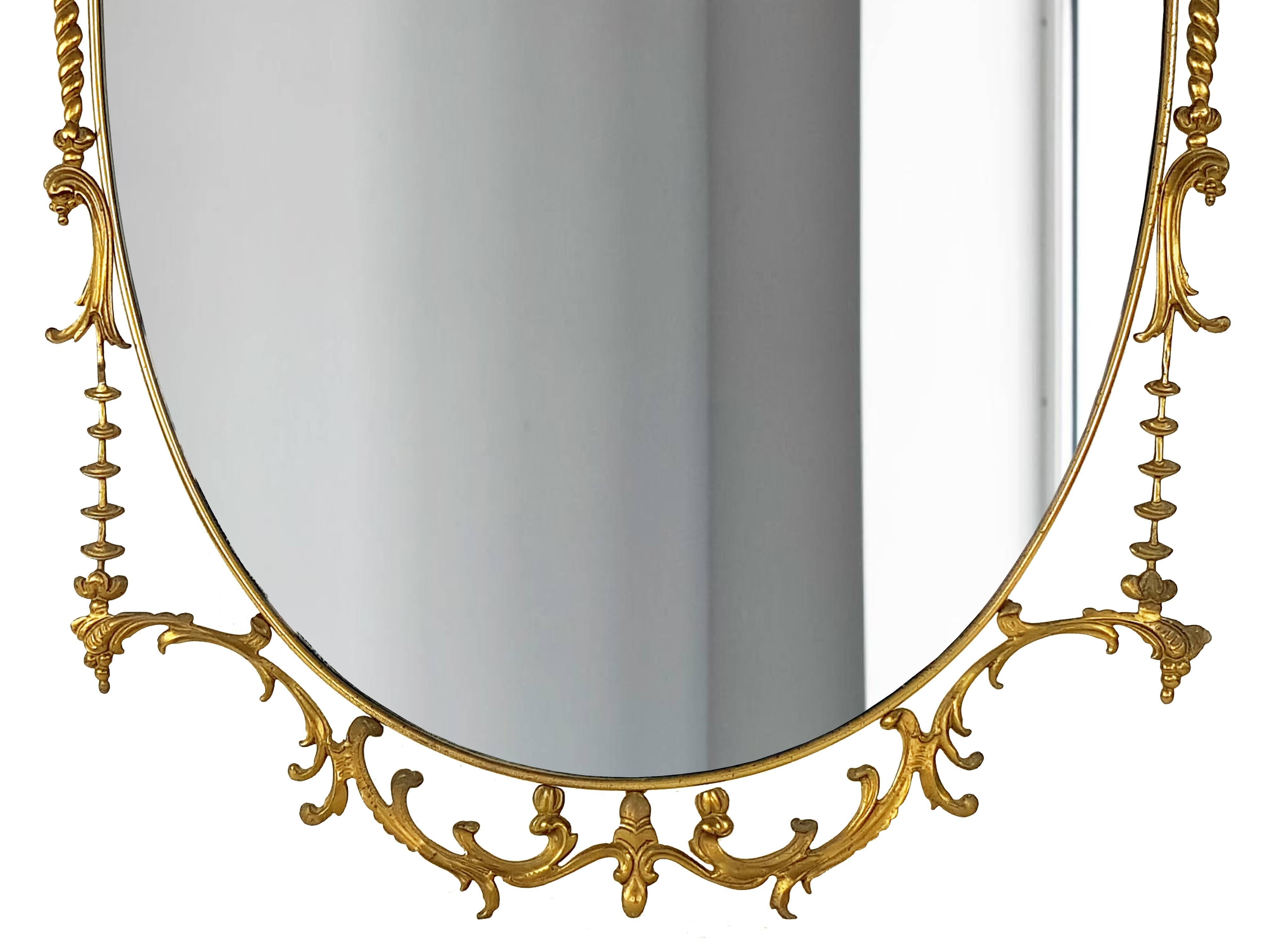 large brass wall mirror