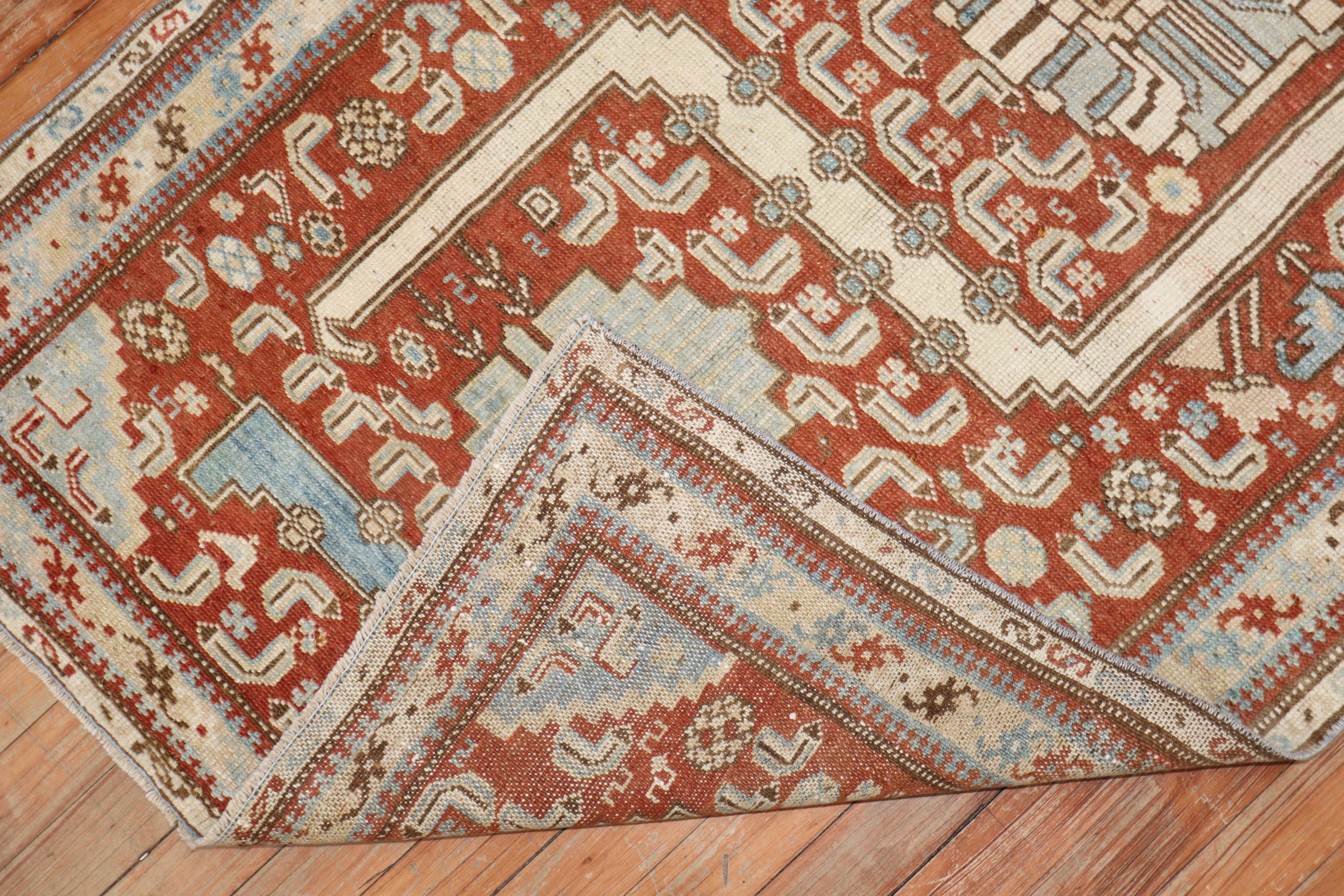 Wool Eclectic Antique Persian Malayer Scatter Rug For Sale