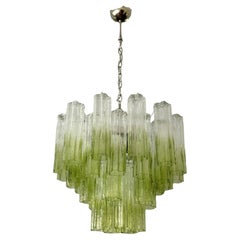 Eclectic Bold Colorful Green Ombre Murano Chandelier