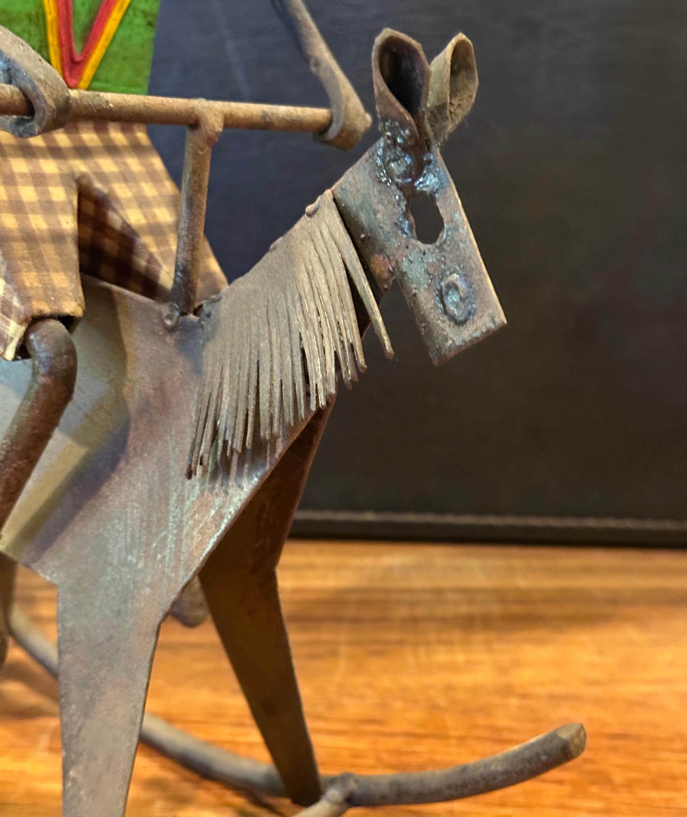 Escultura ecléctica de metal pintado Niño en caballo balancín por Luis Felguerez en venta 3