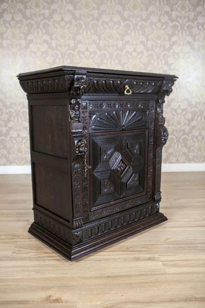 French Eclectic Breton-Style Oak Sideboard From the Late 19th Century
